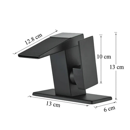 Grifo mezclador de agua fría y caliente con efecto cascada LED DecorBites™ para instalación en encimera de baño