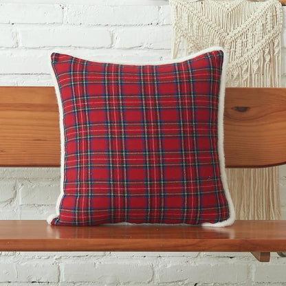 DecorBites™ Christmas Letter Embroidery Plaid Cushion Cover Set