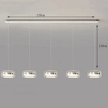 Modern Glass Ring Pendant Light in Iron