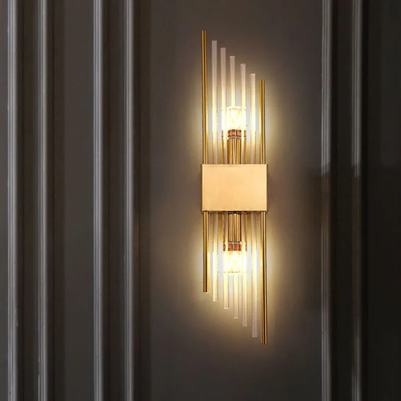 DecorBites™ Crystal Wall Lamp: Elegant LED Indoor Lighting for Living Room, Bedroom, Hotel, and TV Background