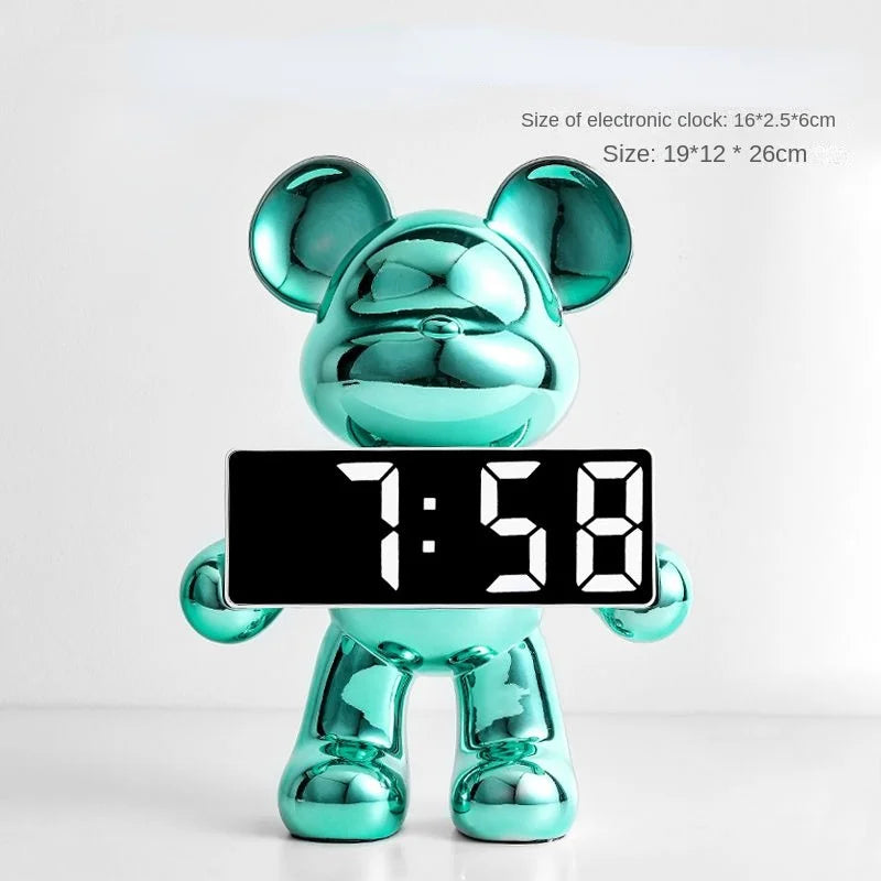 DecorBites™ Elegant Bear Clock Ornament for Home Decor and Living Room Craftmanship