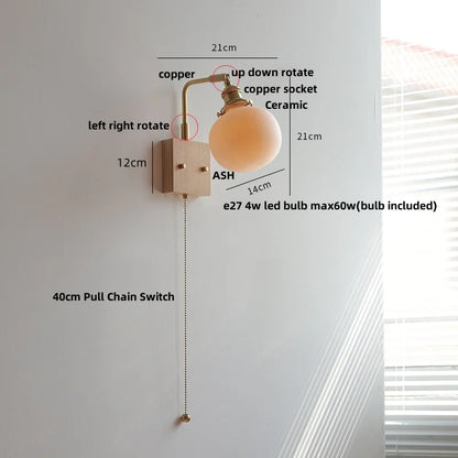 DecorBites™ Ceramic LED Wall Light Fixture Reading Coffee Nordic Modern Rotatable Bedside Lamp