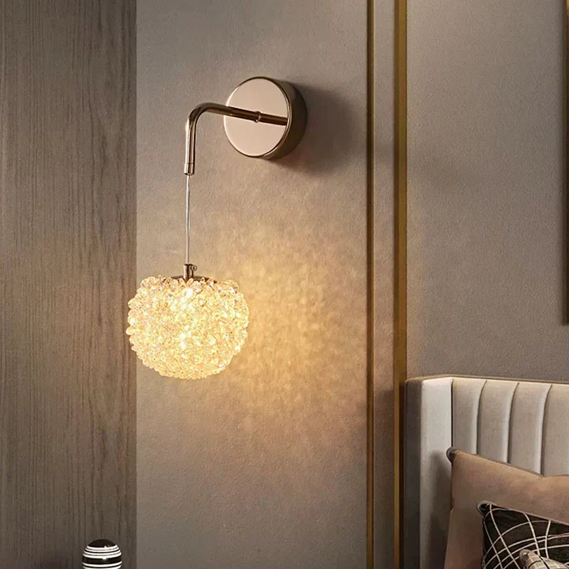 Aplique de pared de cristal DecorBites™ | Lámpara de pared de cobre de diseño moderno para iluminación decorativa del hogar