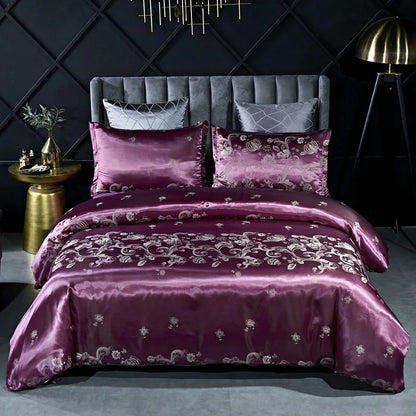 Decobites Luxury Jacquard King Size Bedding Set: European-Inspired Elegance for Queen & Double Beds