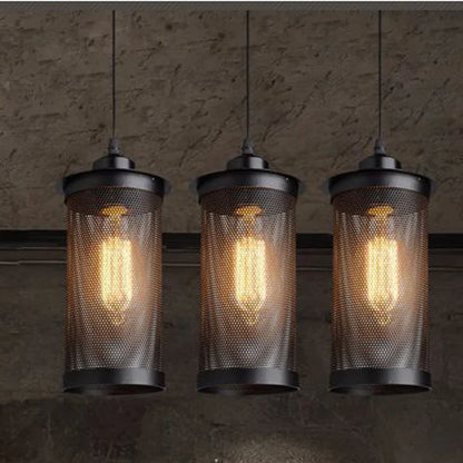 DecorBites™ Industrial Nordic Black Iron Cage Pendant Light Loft Hanging Lamp