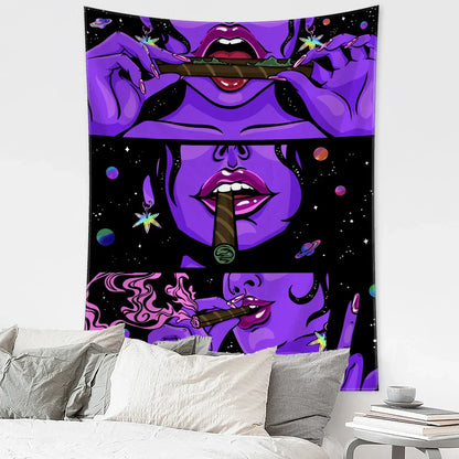 Decobites Psychedelic Witchcraft Tapestry Wall Hanging for Cool Hippie Room Decor