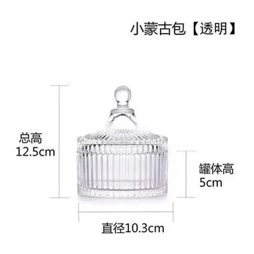 Frasco de vidrio a rayas verdes DecorBites™ con tapa, para guardar objetos pequeños o joyas.