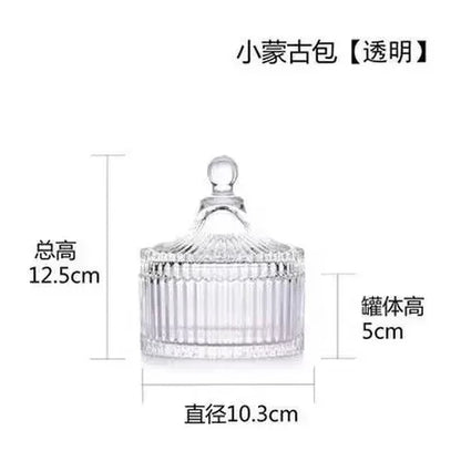 Frasco de vidrio a rayas verdes DecorBites™ con tapa, para guardar objetos pequeños o joyas.