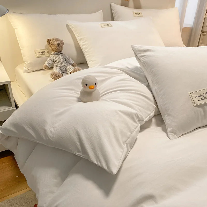 Funda nórdica DecorBites™ Cozy Plaid | Funda nórdica sencilla de estilo nórdico | Ropa de cama de algodón lavado que no destiñe