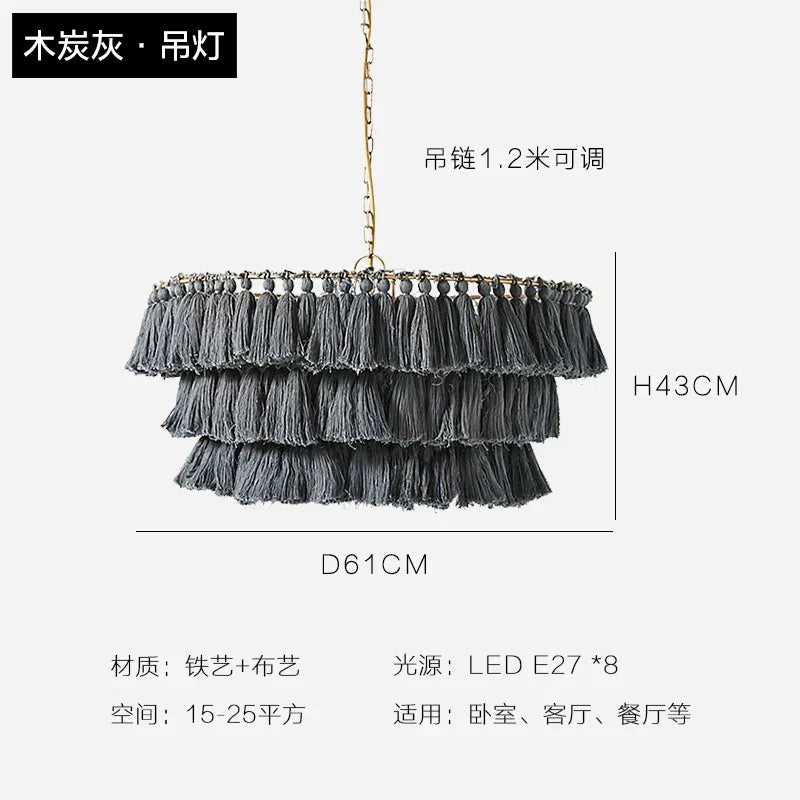 DecorBites™ Bohemian Chandelier Tassel Light Chain Pendant LED Suspension Light