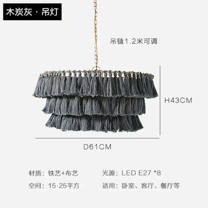 DecorBites™ Bohemian Chandelier Tassel Light Chain Pendant LED Suspension Light
