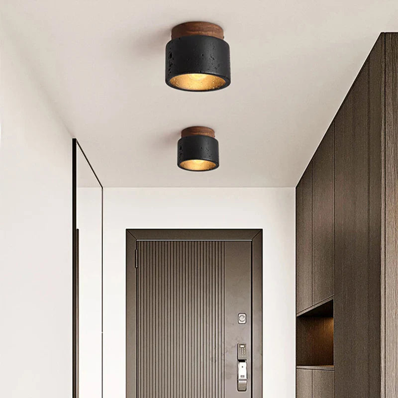 Wabi-Sabi Black Stone Pendant Light