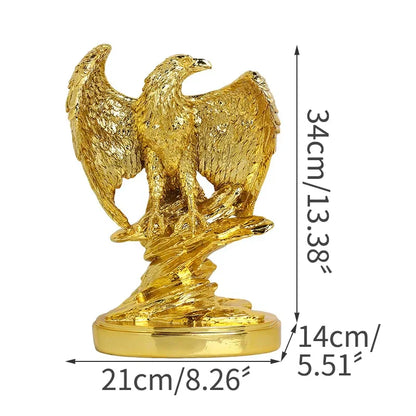 DecorBites™ Golden Eagle Wings Spread Resin Statue Home & Office Decor Art Craft