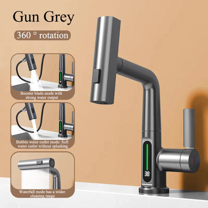 DecorBites™ Digital Display Waterfall Basin Faucet with Temperature Control