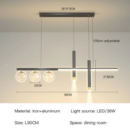 مصباح معلق أسود وذهبي من ديكوربايتس™ | إضاءة داخلية عصرية لغرفة الطعام والمطبخ