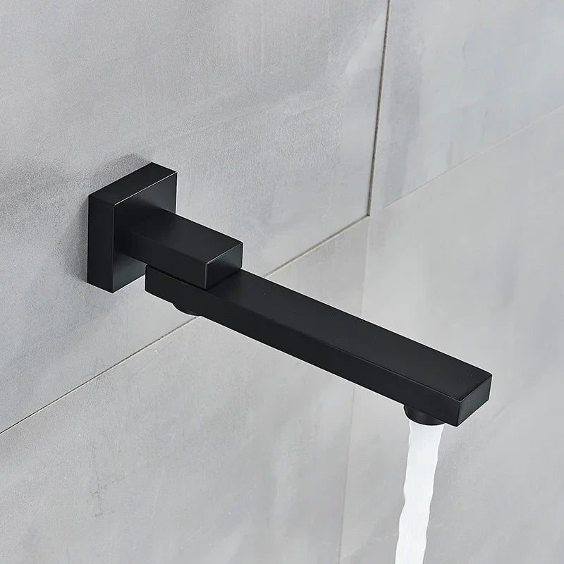 DecorBites™ Brass Chrome/Black Bronze Swivel Shower Faucet Spout Wall Mount Bathroom Accessory