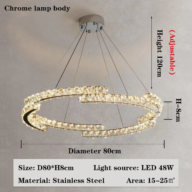 DecorBites™ Crystal Chandelier: Modern Luxury Living Room Lamps for Bedroom and Dining Room