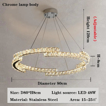 DecorBites™ Crystal Chandelier: Modern Luxury Living Room Lamps for Bedroom and Dining Room