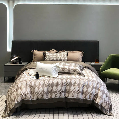 DecorBites™ Eucalyptus Lyocell Flowers Duvet Set with Sheet & Pillowcases