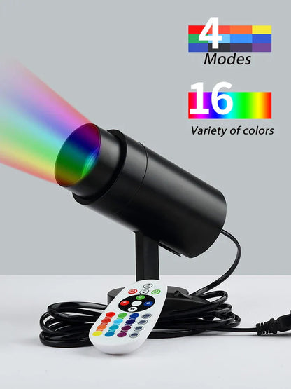 DecorBites™ LED RGB Spotlight with Remote Control for KTV Bar Disco Lighting