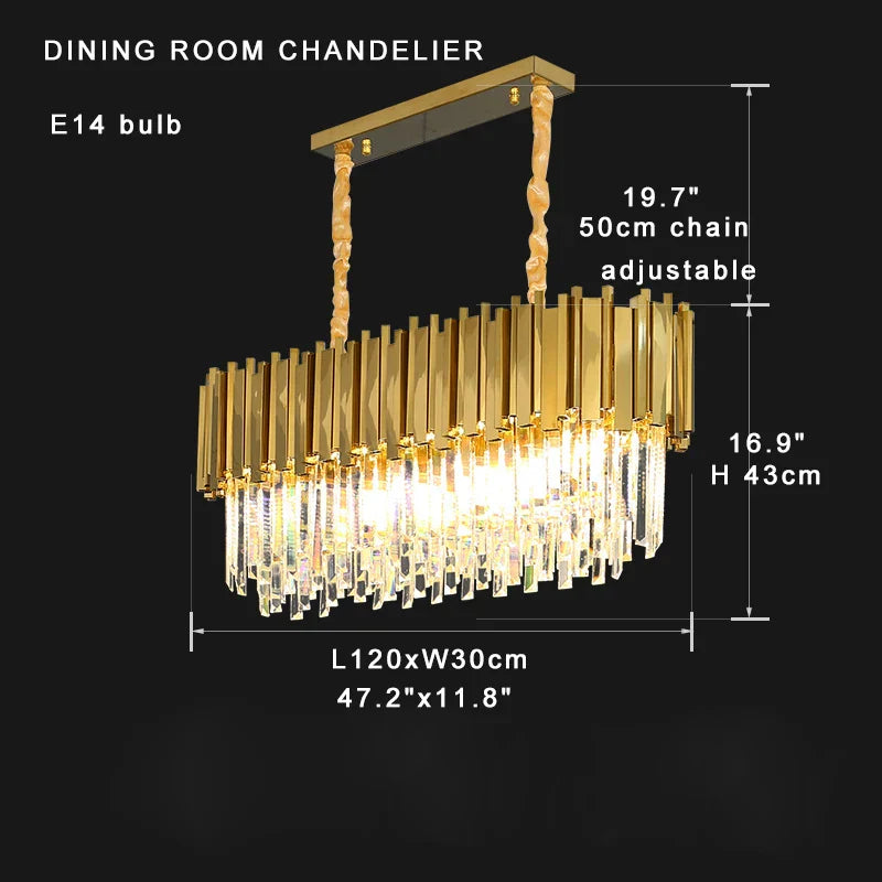 Lámpara de techo de cristal K9 Gold Decorbites™ , regulable, iluminación de lujo para sala de estar y dormitorio