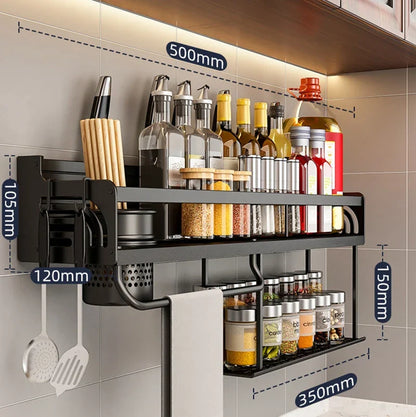 Organizador de cocina de doble capa DecorBites™ con estante para especias de pared