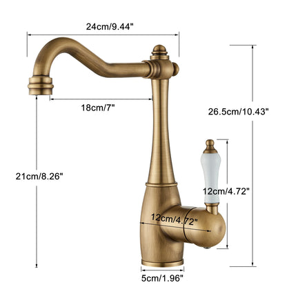 DecorBites™ Brass Basin Waterfall Faucet Mixer Tap for Kitchen & Bathroom, Hot&Cold Mixer