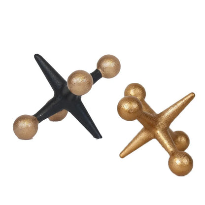DecorBites™ Golden Geometric Resin Handicrafts Molecular Model Abstract Home Decoration