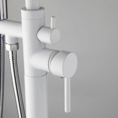 Juego de grifería para bañera DecorBites™ de doble manija con ducha de mano, mezclador de agua fría y caliente para montaje en piso.