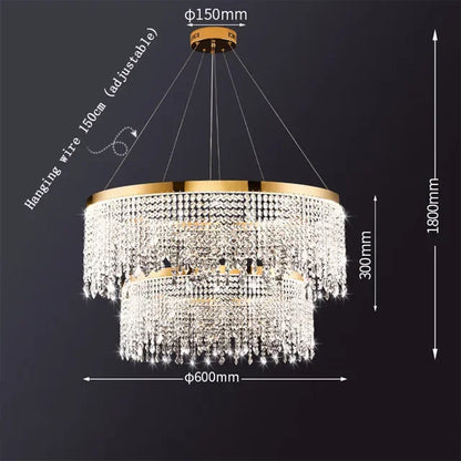 DecorBites™ Crystal Chandelier: Modern Living Room, Dining Room, Kitchen Ceiling Light