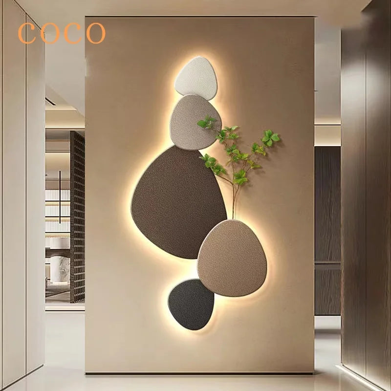 DecorBites™ Green Plant Mural Wall Lamp for Modern Living Room Decor
