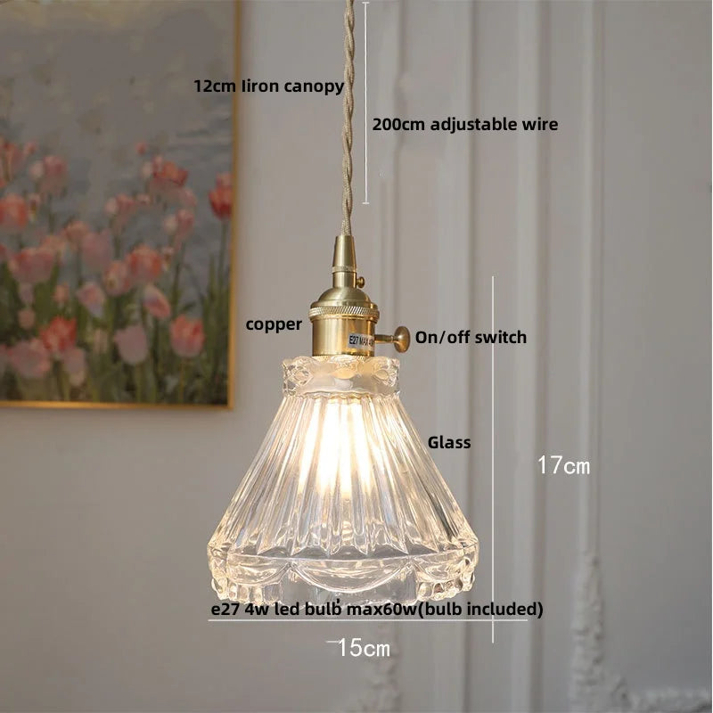 DecorBites™ Clear Glass Nordic Pendant Light Fixture: Modern Simple Hanging Lamp