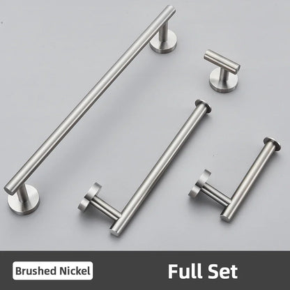 DecorBites™ Brushed Gold Bathroom Accessories Set: Towel Rail, Paper Holder, Hook, Stainless Steel