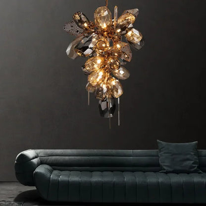 DecorBites™ Crystal Duplex Chandelier: Modern Artistic Living Room Lighting