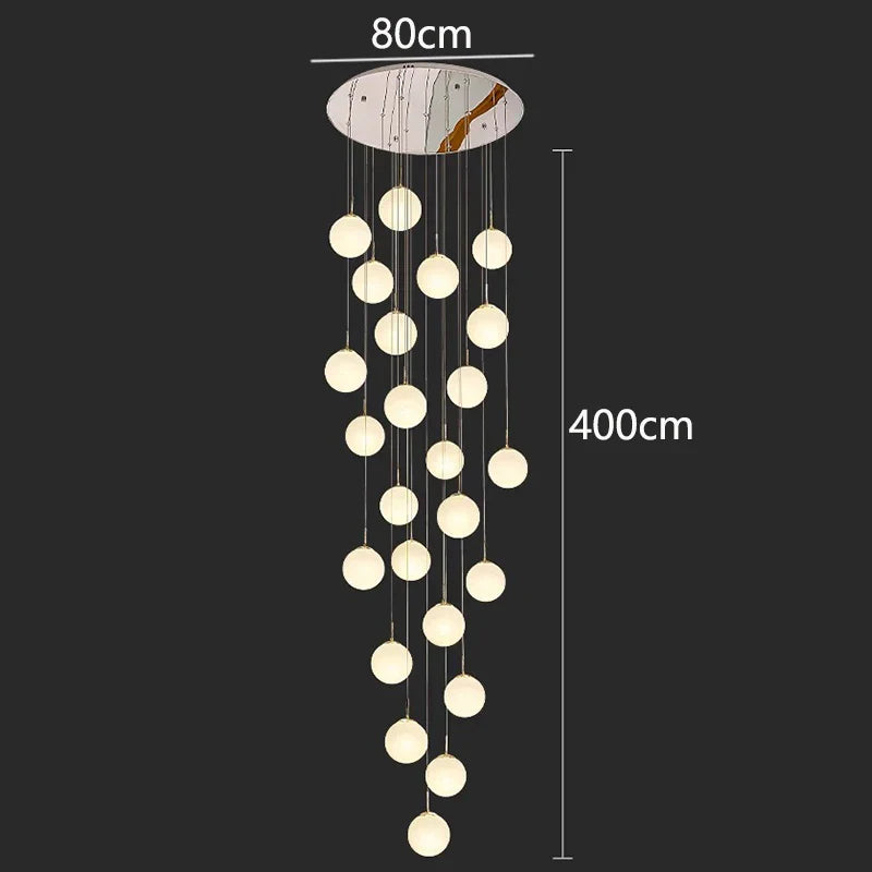 Lámpara colgante de cristal DecorBites™ para escaleras, iluminación interior moderna para sala de estar