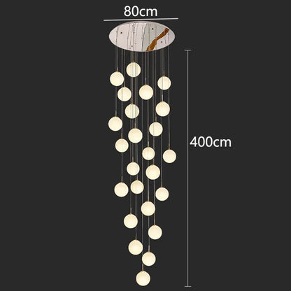 Lámpara colgante de cristal DecorBites™ para escaleras, iluminación interior moderna para sala de estar