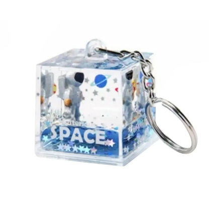 Llavero DecorBites™ Astronauta a la Deriva: Juguete antiestrés creativo con forma de reloj de arena líquido y decoración para el hogar