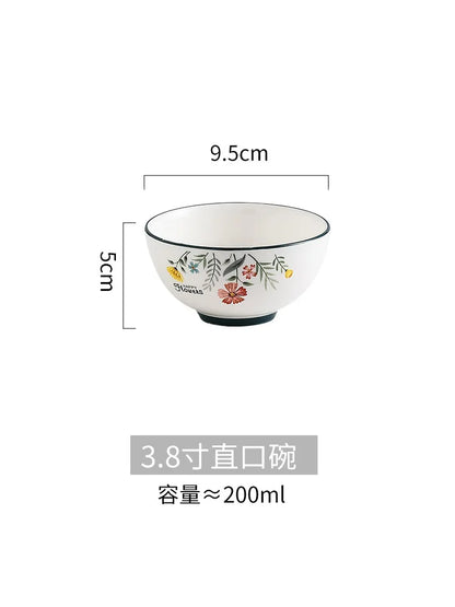 Juego de plato y tazón para fideos de arroz DecorBites™ de porcelana fina