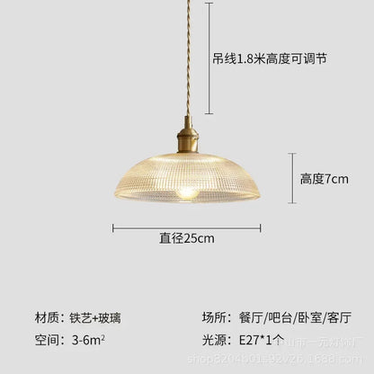 Retro Floral Glass Pendant Light
