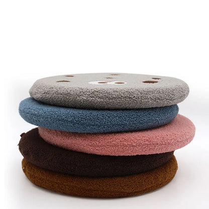 Decobites Teddy Hair Memory Foam Office Chair Cushion - Round Seat Pad