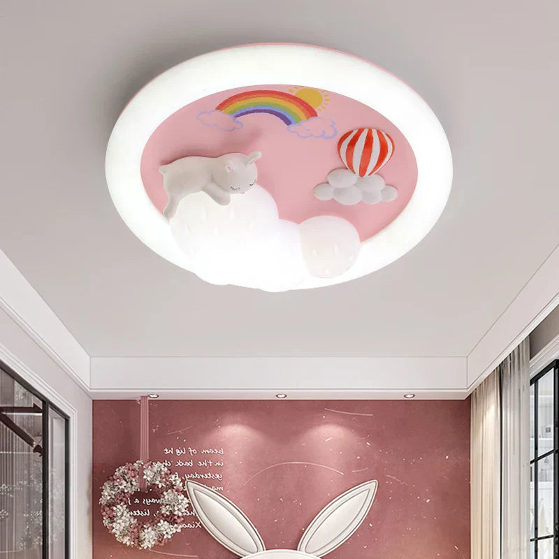 DecorBites™ Kids Ceiling Light: Minimalist Pink Blue Lamp for Bedroom or Living Room