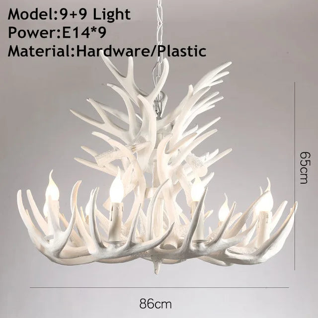 DecorBites™ Antler Pendant Chandelier for Home Decor and Lighting, Industrial Style Deer Horn Fixture