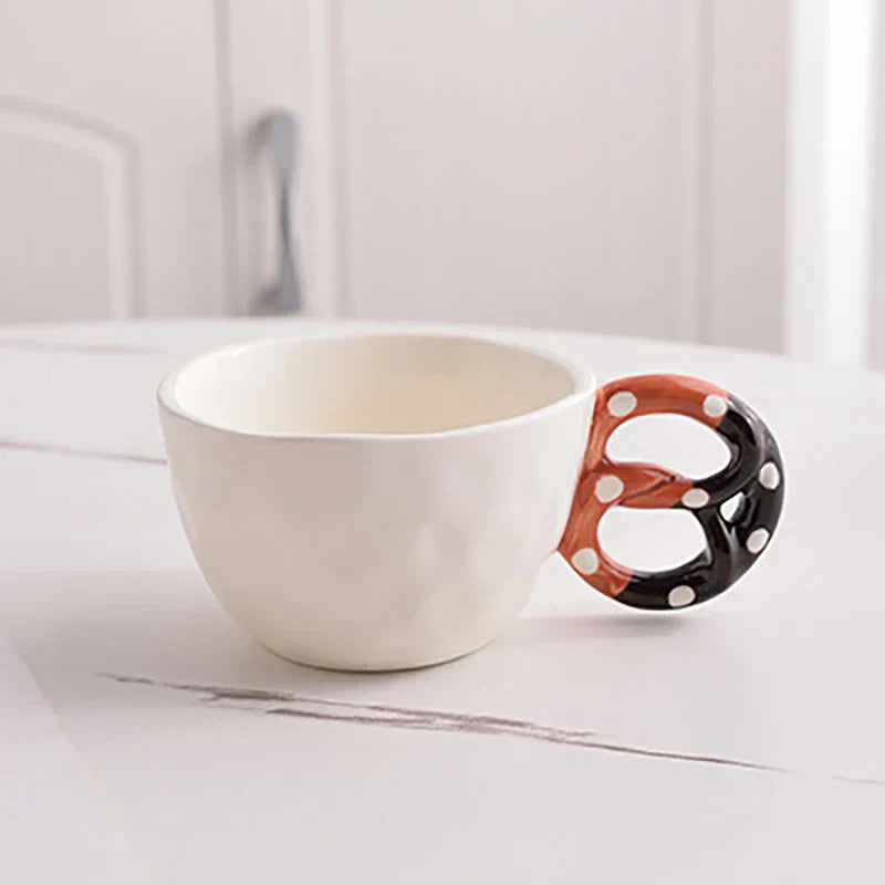 DecorBites™ Alkali Water Biscuit Mug Ceramic Teacup & Saucer Set