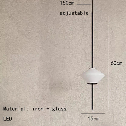 Art Deco White Glass Pendant Light With Gold Metal Wire