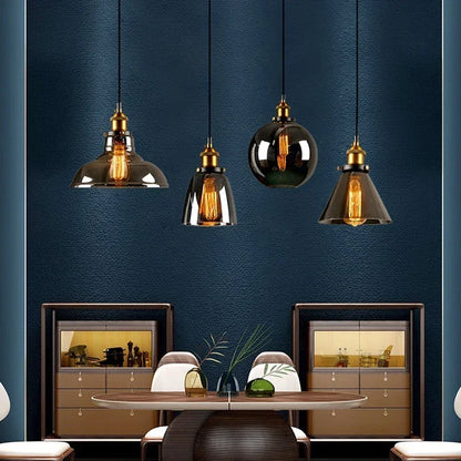 Decorbites™ Bernsteinfarbenes Vintage-Glas-Pendant-Licht für elegante Esszimmer-Dekoration