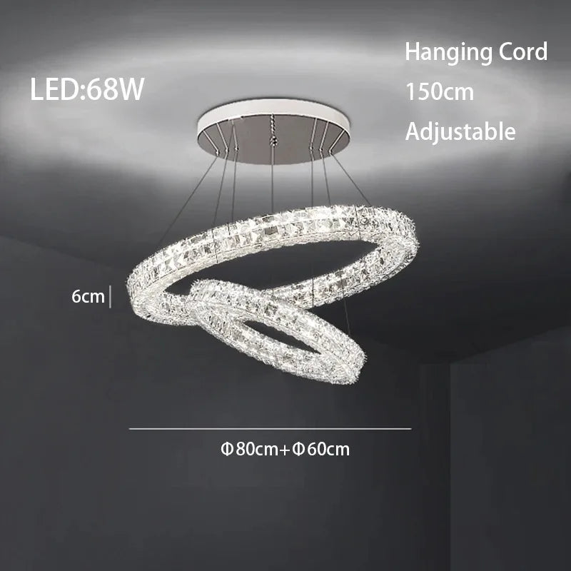 Lámpara de araña LED de cristal DecorBites™ - Iluminación moderna y lujosa para la sala de estar