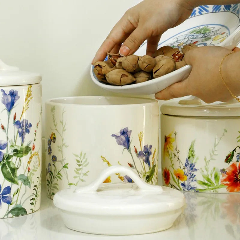 DecorBites™ Large Silicone Sealed Flower Storage Jar, Nut & Tea Caddy, Snack Can, Sugar & Spice Canister