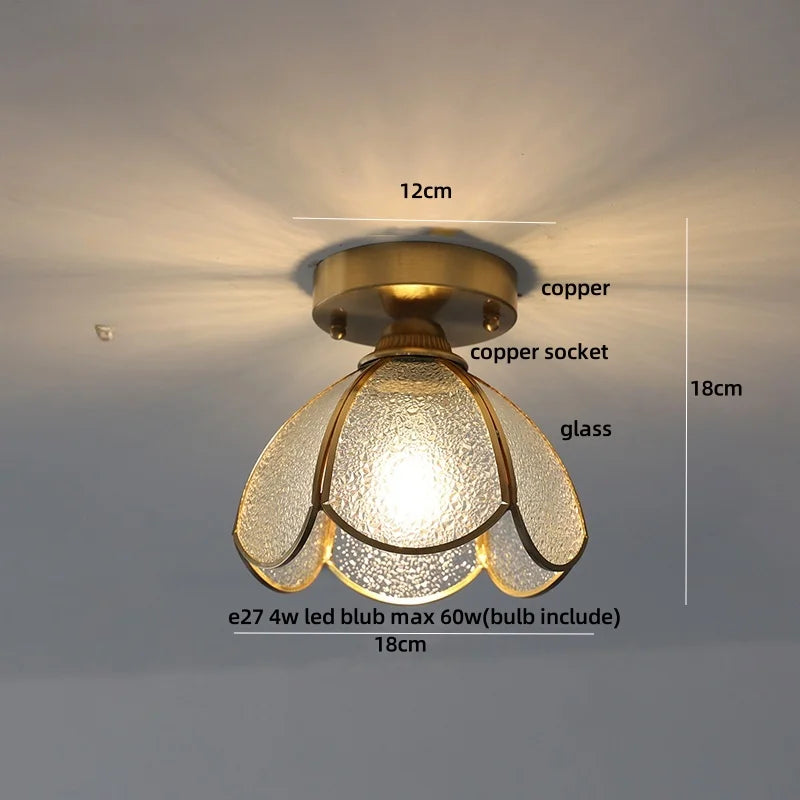 DecorBites™ Glass LED Ceiling Lamp Modern Copper Socket Ceiling Lights