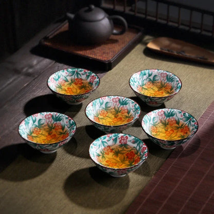 DecorBites™ Blue and White Porcelain Hand-Painted Tea Cups - Set of 1