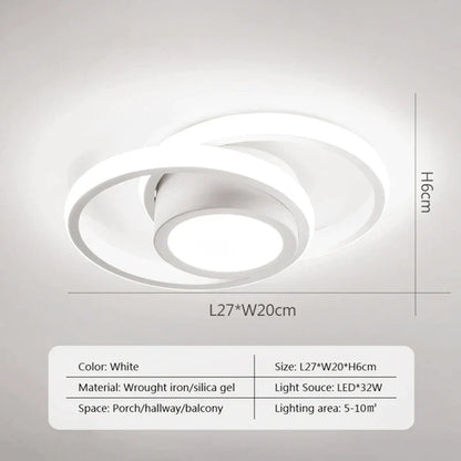 Lámpara de techo LED cuadrada negra DecorBites™: Iluminación moderna para pasillos, vestidores y balcones.